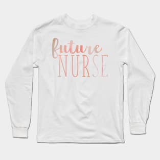 Peach Marbled Future Nurse Long Sleeve T-Shirt